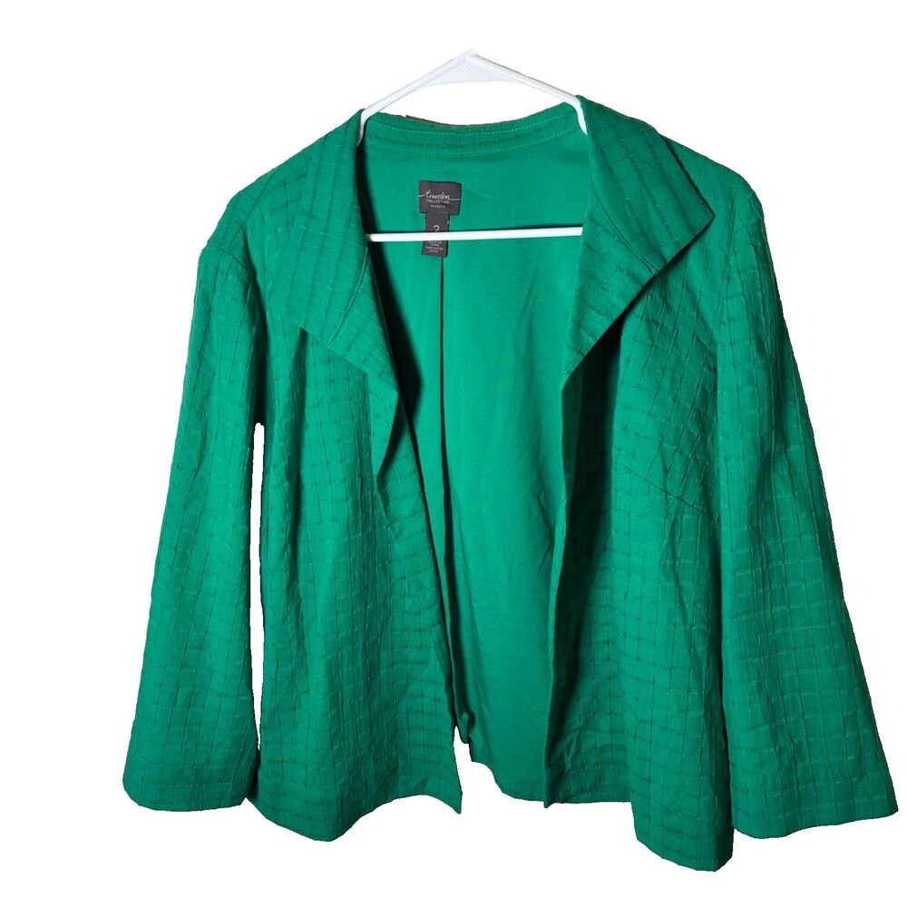 Chico's Jacket Women's 2 Travelers Travelers Open Blazer Green Collared